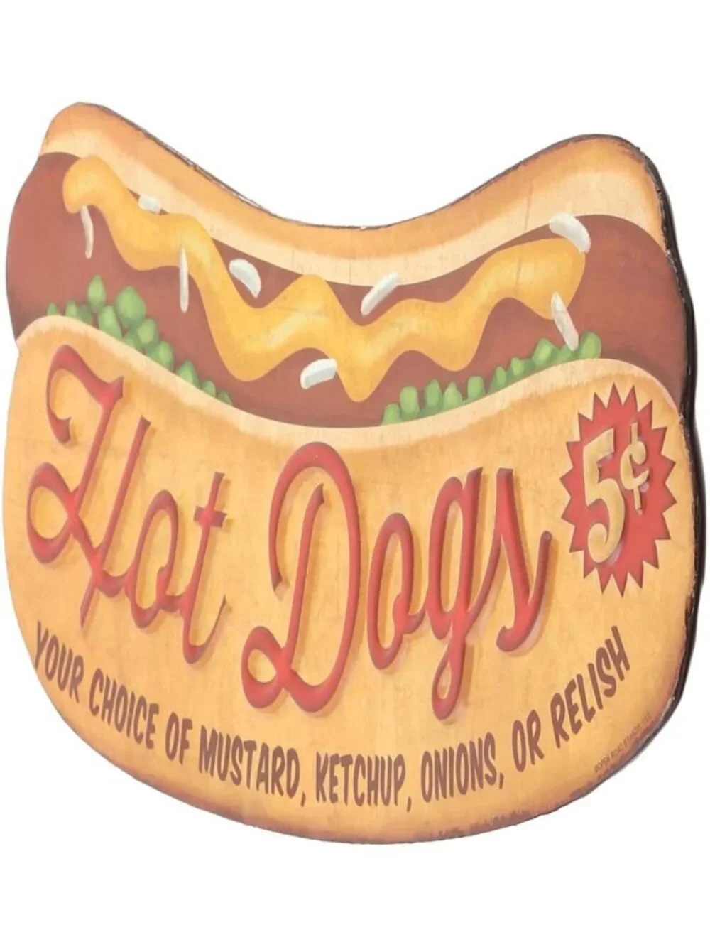 Vintage Hot Dogs Embossed Metal Sign | Retro Diner Decor for Kitchen & Man Cave